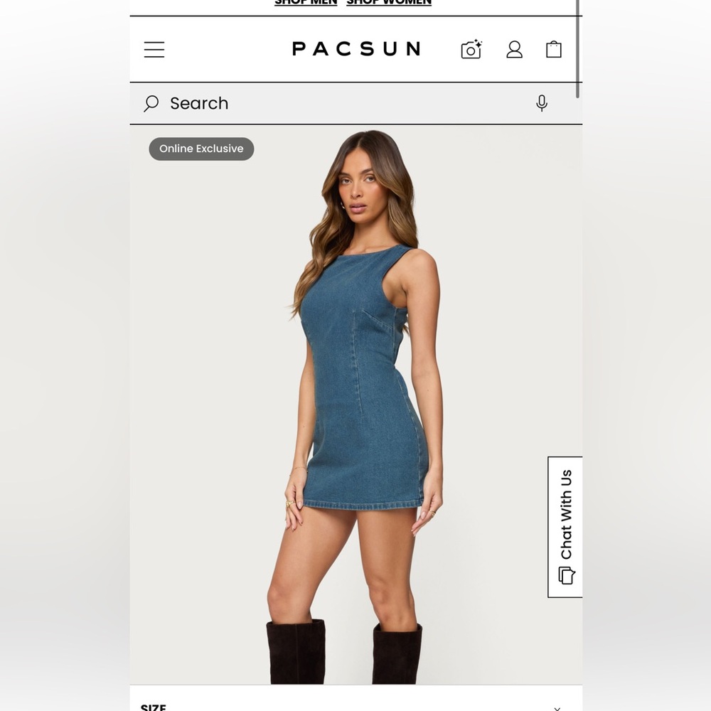 NWT, denim mini dress (shorts underneath) size small